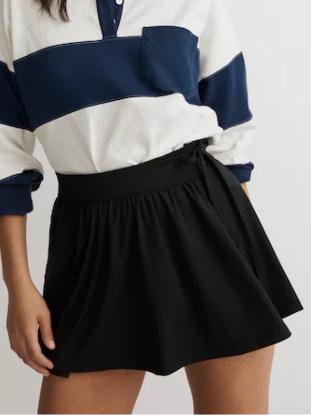 Madewell flex tie wrap skirt black